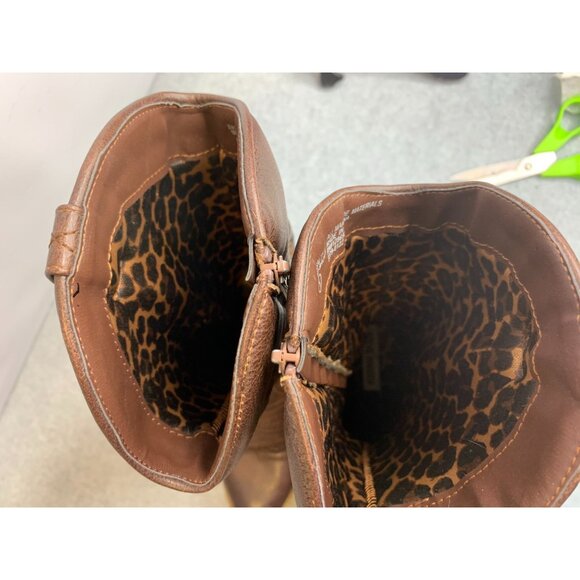 Steve Madden Womens Size 5 Brown Cowboy Boot Pull On Jsalty Faux Leather Western - Picture 5 of 7